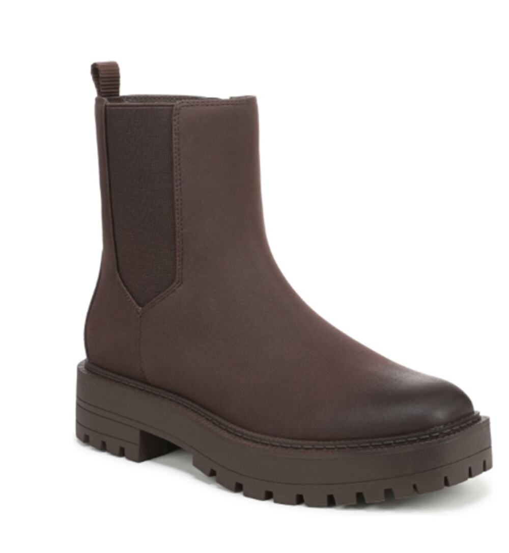 Sam & Libby Boots Women's Size 10 Brown Oak Chelsea Ankle Lug Sole Booties